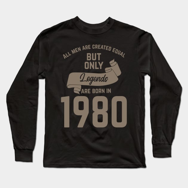 1980 birthday gift Long Sleeve T-Shirt by rodmendonca